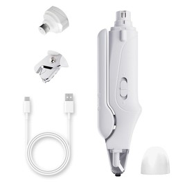 Pet nail grinder, multifunctional dog nail trimmer and cat nail trimmer kit, ultra quiet electric pet nail grinder, rechargeable, suitable for trimming small and large dogs, with a 4-hour battery life:_black