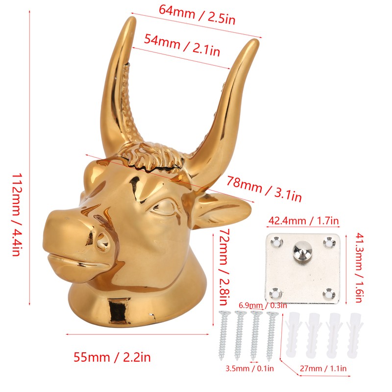 Guitar Hook Steel Bull Head Shape Universal Wall Mount Display