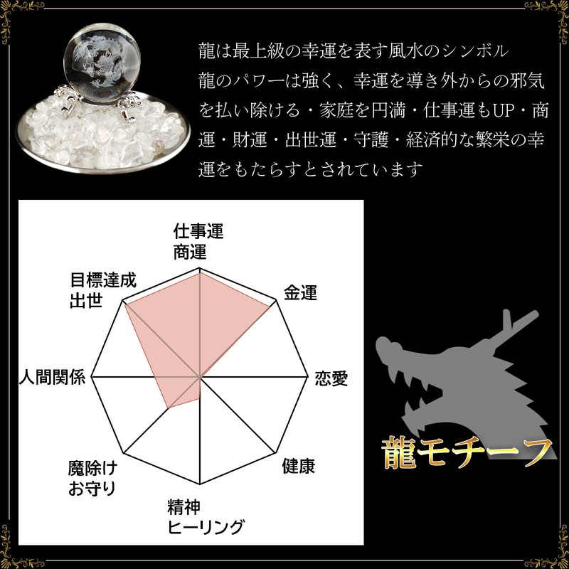 【Rokushikido】Crystal Ball Dragon, Dragon God, Rising Dragon, Figurine, Purification, Quartz,
