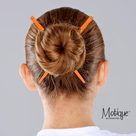 Carved Wooden Hair Sticks Set, Traditional Hair Chopsticks, 7 inches, 2 Pack, Vintage Style (Orange)