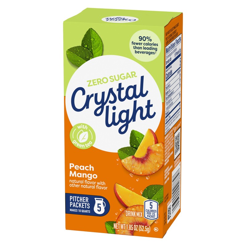 Crystal Light Peach Mango Green Tea Drink Mix, 10-Quart Canister