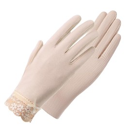 INOGIH Womens Sun Gloves Cotton Full-Finger UV Protection Touchscreen Driving Gloves for Outdoor Sports Cycling