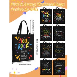 Kuabiz 8 Pcs Employee Appreciation Gifts Staff Canvas Tote Bags Bulk Team Thank You Bags for Employee Coworker Teacher Nurse