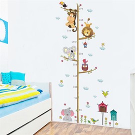 Height Table Sticker, Height Metre, Children's Wall Sticker, Animal Decoration for Bedroom and Living Room Wall Sticker Children