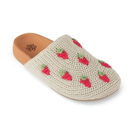 The Sak Bolinas Clog Shoe - Women's Slip On Sandal for Indoor & Outdoor Use, Comfortable Mule Shoes, Natural Strawberries