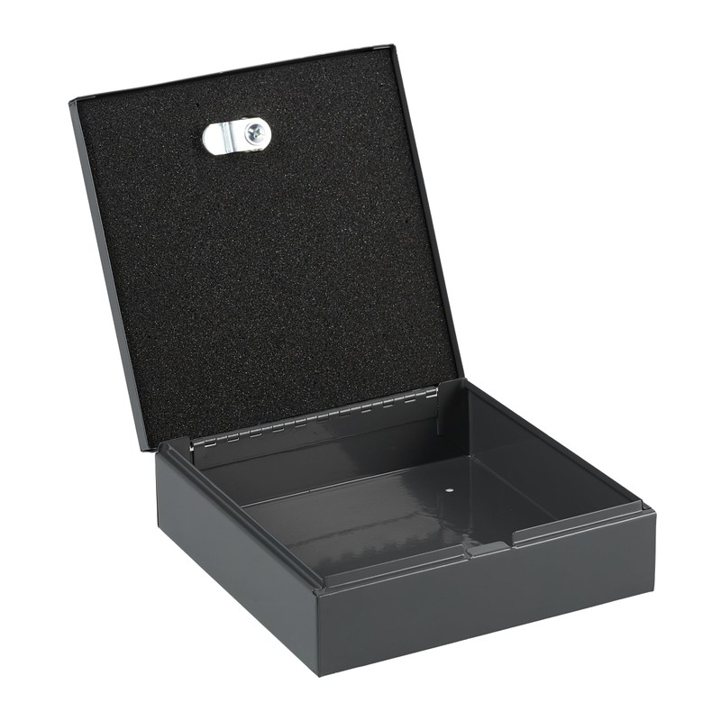 Relaxdays Lockable Cash Box, Removable Insert, 4 Compartments, Iron Cash