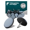 shinfly Furniture Gliders Teflon Set with Nails, 24 Pieces, Diameter