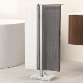 KES Standing Towel Rack Taller Version, 37" H (Equal Height) Bathroom Towel Rack Stand with Marble Base, Free Standing Towel Holder Stand, SUS304 Stainless Steel Brushed Finish, BTH229-2