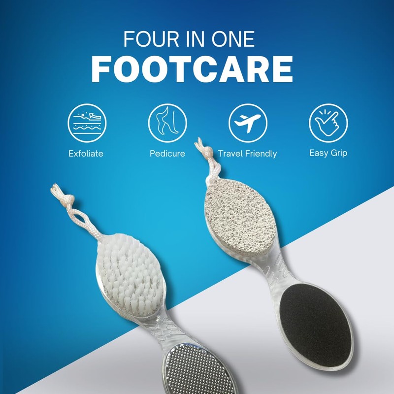 4 in 1 Multi-Function Foot File Pedicure Brush - Complete