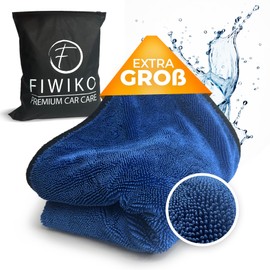 Fiwiko® Car Drying Cloth XXL 70 x 90 cm Ultra Absorbent 600 GSM Motorcycle Twisted Towel Microfibre Cloth - Lint-Free & Paint-Gentle Microfibre Cloth Car Care & Car Care