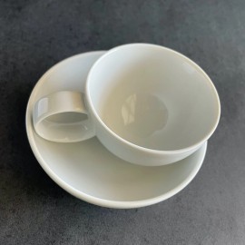 Lyngby Danmark / Aldo Bakker Aldo Bakker Lyngby Porcelain Danmark White Espresso Cup & Saucer FREE US SHIP