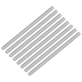 QUARKZMAN 8 Pieces Threaded Rods, M4 x 80 mm, 304 Stainless Steel, Threaded Rod with Metric Full Thread, M4-0.7 Thread Pitch for Furniture and Machine Assembly