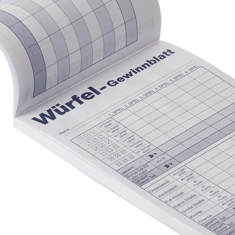 RNK 5803 – Dice Game Winning Sheet Block, A6, 3 x 85 Sheets