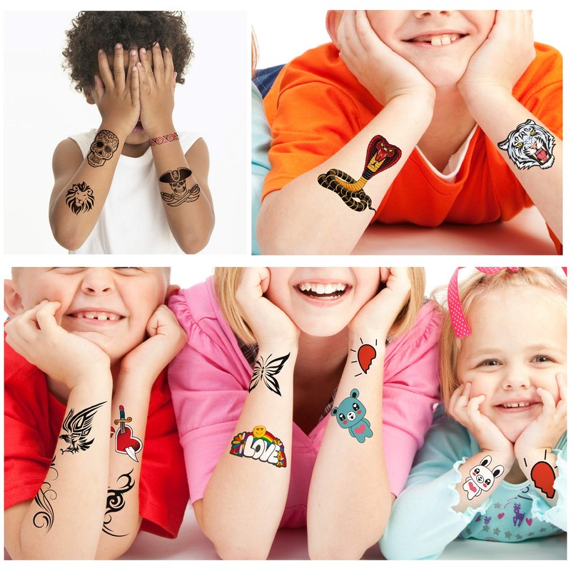 Yazhiji 36 Sheets Temporary Tattoos for Kids Boys Girls Adults