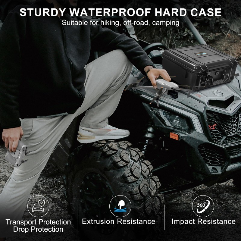 Lekufee Waterproof Hard Case Compatible with DJI Air 3S/3 Drone/Fly