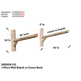 Log Kayak Rack - 1-Place Wall Mounted Kayak/Canoe Log Rack, Outdoor Kayak Rack, Kayak Wall Storage Rack, Kayak Storage, Kayak Holders for Garage, Indoor Kayak Storage, Kayak Wall Storage - Unfinished