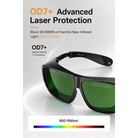 XLASERLAB Laser Safety Goggles, OD7+ (900–1100nm) & OD6+ (800–900nm), Eye Protection for Welding, Cutting, Engraving & Fiber Laser Machines