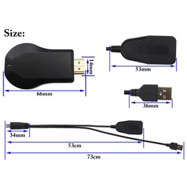 zdyCGTime E9 intelligent wireless display dongle receiver,1080P HD wifi TV HDMI male Adapter,Wireless screen device with micro cable,A wireless display adapter for smart phones/PC/TV/monitors.(1Pack)