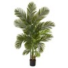 Nearly Natural 6ft. Areca Palm Artificial Tree, Green, Polyethylene, Cement,