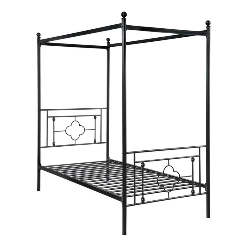 Homelegance Hosta Metal Canopy Bed, Twin, Black