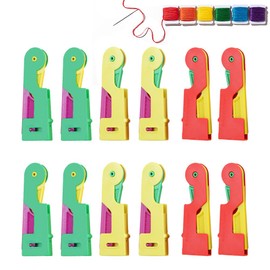 TRKETK 12 Pcs Needle Threader Automatic Threading Aid Needle Threader Simple Automatic DIY Threading Tool Upgraded Automatic Needle Threader for Hand Sewing DIY Embroidery Craft(Color Random)