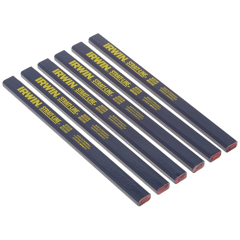 MultiScrew IRWIN Carpenter's Pencil, Medium Lead, 6-Piece Set Loose Irwin
