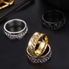 Gleamart 4Pcs Spinner Ring Set Roman Numerals Stainless Steel Rotatable