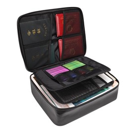 Fireproof Document Bag with Zipper Closure Fire & Water Resistant Money Bag Storage Pouch Organizer Case Home Office Travel Safe Bag for Documents Files Money Cards Passport Valuables