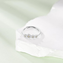 Daisy Ring S925 Sterling Silver You Are My Sunshine Daisy Ring Flower Jewellery for Women-Size 7