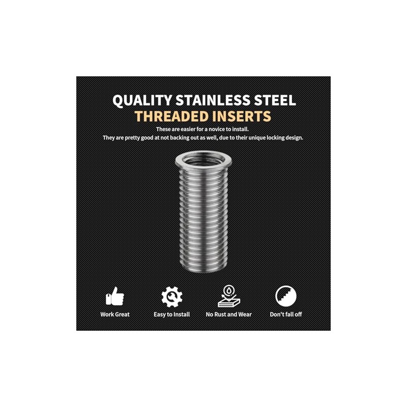SENNMONN Thread Repair Inserts M11X1.5X30MM Insert Qty 10 Stainless Steel