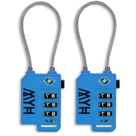 MYH Combination Padlocks – Small Suitcase Locks for Travel, Gym Locker Padlocks, Luggage Locks for Suitcases, Coded Padlock with Code for Lockers & More (2X Blue, Combination Lock)