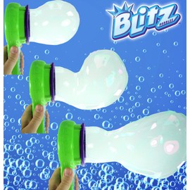 JA-RU Blitz Fan Bubble Blaster w/Soap Solution (1 Bubble Blower) Battery Operated Bubble Maker Machine Toy for Kids. Outdoor Family Game. Handheld Bubble Wand Shooter. Easter Basket Toys. 1562-1