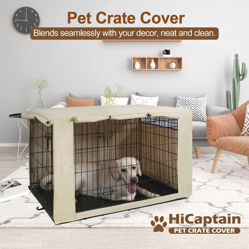 HiCaptain HiCaptain Polyester Dog Crate Cover - Durable Windproof Pet