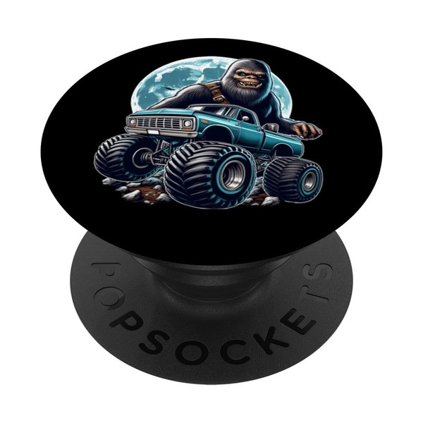 Bigfoot Monster Truck Jumping Car PopSockets with Interchangeable PopGrip
