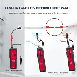 Underground Kabel Draht Locator, Erdkabel-Suchgerät Kabelsuchgerät mit Kopfhörer, Kabeltester für Hundezaunkabel, Drähte zur Bewässerungssteuerung, Wanddurchgangskabel, Metallrohre