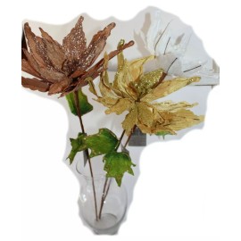 Country Silk 3 X 23" Long Christmas Sparkling Velvet 12" Poinsettia Flowers, Delicate Decor!