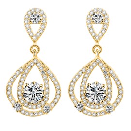 KristLand S925 Sterling Silver Ear Pin Women Earrings Timeless Design Dangle With Cubic Zirconia Jewelry/Birthday Gift for Ladies