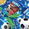 141Pcs Soccer Birthday Party Decorations Birthday Plates and Napkins, Tablecloth,