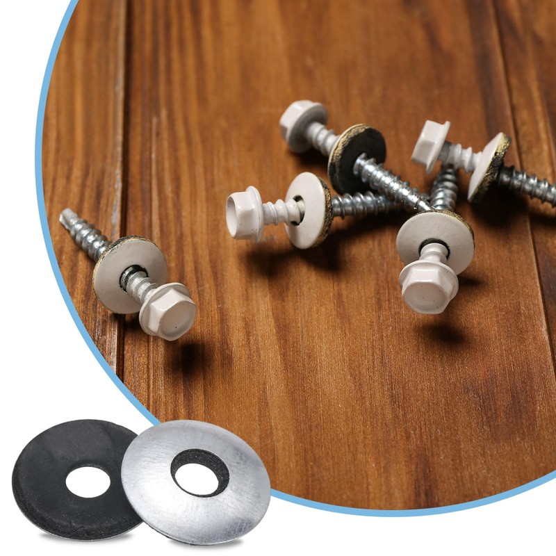 uxcell 200Pcs 1/4" x 3/4" Sealing Washers, Zinc-Plated Carbon Steel