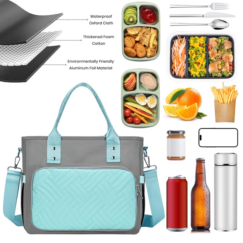 HMLIN OUTOOORS Insulated Lunch Bag, Women's Cute Lunch Box with