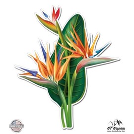 GT Graphics Bird of Paradise Flower - 5" Vinyl Sticker - for Car Laptop I-Pad - Waterproof Decal