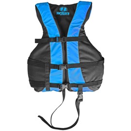 Hardcore Life Jacket Paddle Vest; Coast Guard Approved Type III PFD Life Vest Flotation Device; Jet ski, Wakeboard, Kayak; Ideal Extra Life Jacket for Your Pontoon Boat w/Leg Strap White