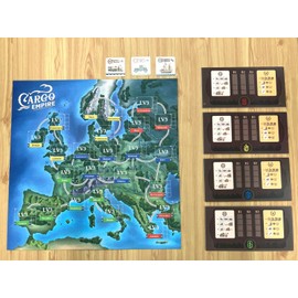Cargo Empire — by Moaideas Game Design | Build Your Own Transportation Network | Pick-Up-and-Deliver | Includes 100+ Wooden Meeples| Euro-Strategy Board Game | 1-5 Players | 60-90 Minutes