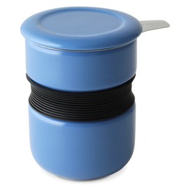 フォーライフ カーヴアジアンスタイル ティーカップ 354ml (茶こし・蓋付) ブルー 383Blu