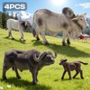 Totsmile 4PCS Farm Animals Cow Figurines, African Buffalo Bull Toys