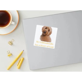 Bumper Goldendoodle Dog Waterproof Vinyl Sticker Bumper Window Decal Pet 4x4"