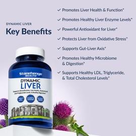 Stonehenge Health Dynamic Liver Supplement, Supports Detoxification, Liver Health, Cholesterol and Triglyceride Levels, & Healthy Digestion*, 60 Capsules