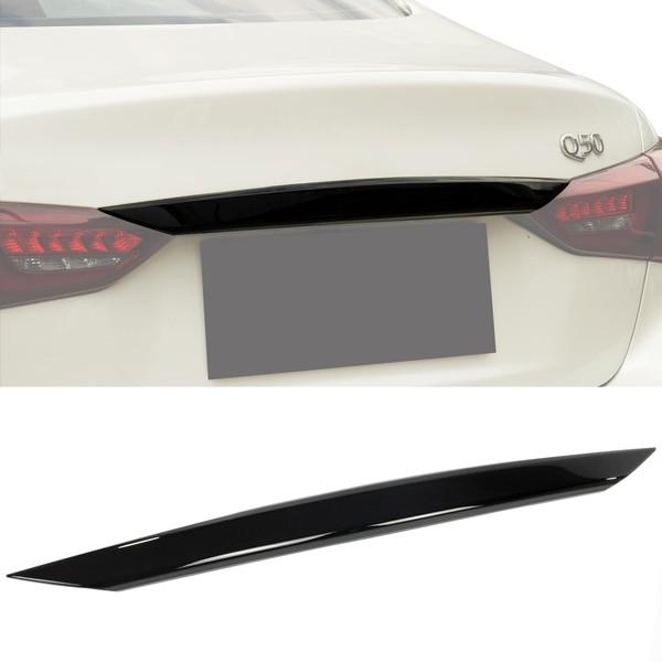 Black Rear Trunk Trim Chrome Delete for Infiniti Q50 2018-2025