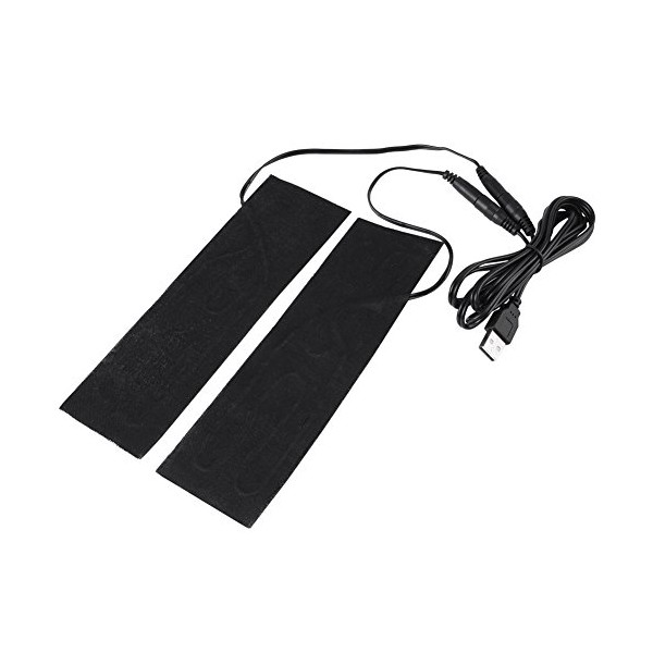 1 Pair Black USB Carbon Fiber Heating Mat 5V USB Electric Heating Element Film Heater Pads USB Heating Pad USB Heating Film Heat Pad for Warming Feet
