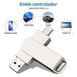 vantisan 2-en-1 128GB Memoria Flash USB para Teléfonos USB-C, USB A Devices, etc. Flash Drive para Foto, Compatibilidad Universal